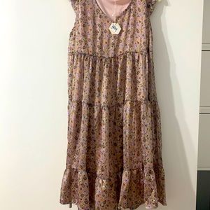 Pinkblush NWT Gorgeous Pink Floral Shimmer Maternity Pregnancy Dress Baby Shower